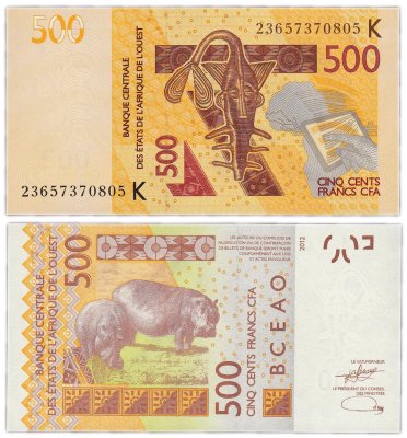 купить Западная Африка 500 франков 2012 (2023) (Pick 719K) Литера K (Сенегал)