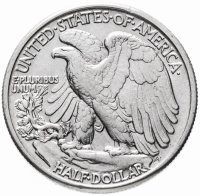 купить США 50 центов (1/2 доллара, half dollar) 1942 Walking Liberty Half Dollar Без отметки монетного двора