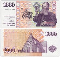купить Исландия 1000 крон 2001 (Pick 59(3)