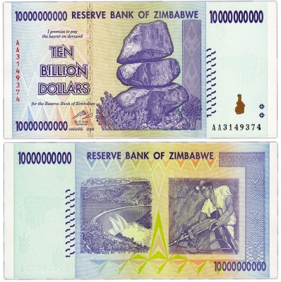 купить Зимбабве 10000000000 долларов 2008 (Pick 85)