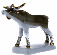 Купить Статуэтка "Лось", фарфор, роспись, Полонский ЗКХ, скульптор М. Моцак, СССР, 1973-1991 гг.
