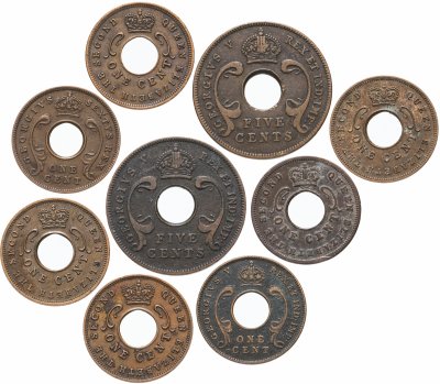 купить Восточная Африка набор из 9 монет 1927-1962