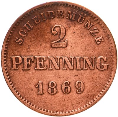 купить Германия, Бавария 2 пфеннига 1869