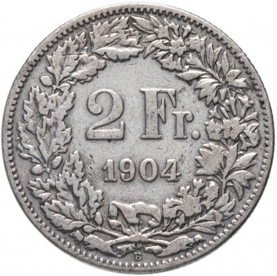купить Швейцария 2 франка (francs) 1904-1944