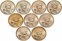 Купить США набор однодолларовых монет 2000-2008 D (9 монет)