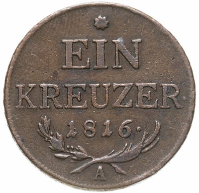 купить Австрия 1 крейцер (kreuzer) 1816 A знак монетного двора "A" - Вена
