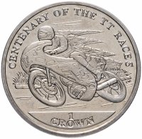 купить Остров Мэн 1 крона (crown) 2007 100 лет Мотогонкам "Tourist Trophy"
