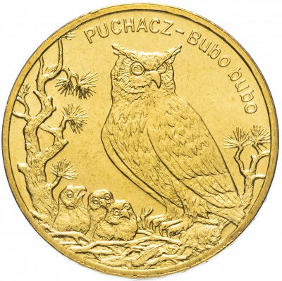 купить Польша 2 злотых 2005 "Филин (Puchacz, лат. Bubo bubo)"