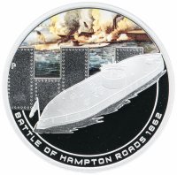 Купить Острова Кука 1 доллар 2010 «Великие морские битвы-Хэмптонское сражение»
