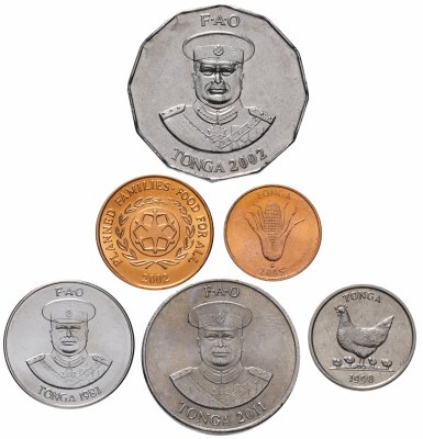 купить Тонга набор монет 1981-2002 (6 штук)