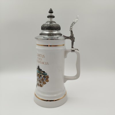 купить Кружка пивная "Карл IV Люксембургский", BM & MM, фарфор, металл, деколь, золочение, Чехословакия, 1970-1990 гг.
