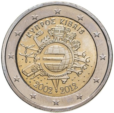 купить Кипр 2 евро 2012 "10 лет евро"