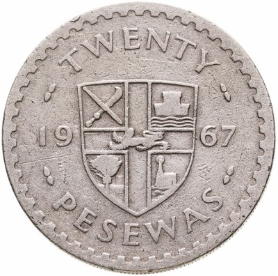 купить Гана 20 песев (pesewas) 1967
