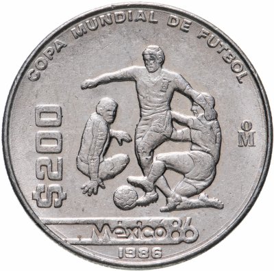 купить Мексика 200 песо 1986 "Чемпионат мира по футболу 1986"