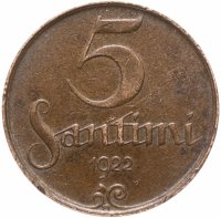 Купить Латвия 5 сантимов 1922
