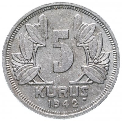 купить Турция 5 курушей (kurus) 1942