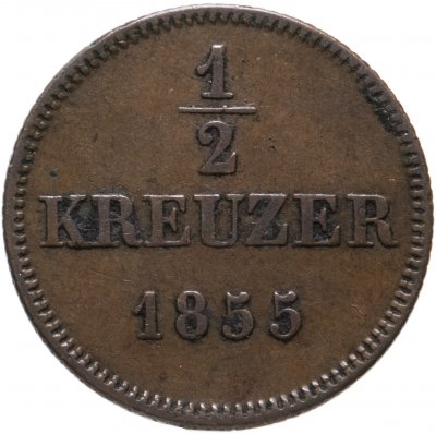 купить Германия (Бавария) 1/2 крейцера 1855