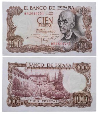 купить Испания 100 песет 1970 (Pick 152a)