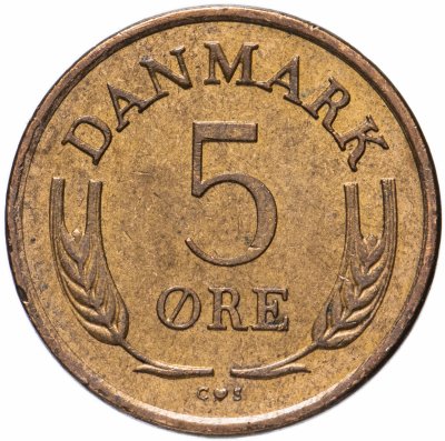 купить Дания 5 эре (ore) 1963-1972, случайная дата