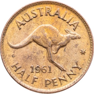 купить Австралия 1/2 пенни (penny) 1961