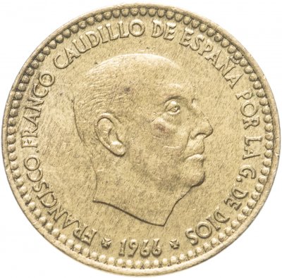 купить Испания 1 песета (peseta) 1966, год внутри звездочек случайный