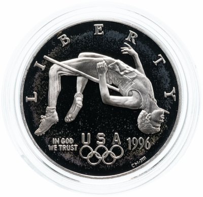 купить США 1 доллар (dollar) 1996 P "XXVI летние Олимпийские Игры, Атланта 1996 - Прыжки в высоту"