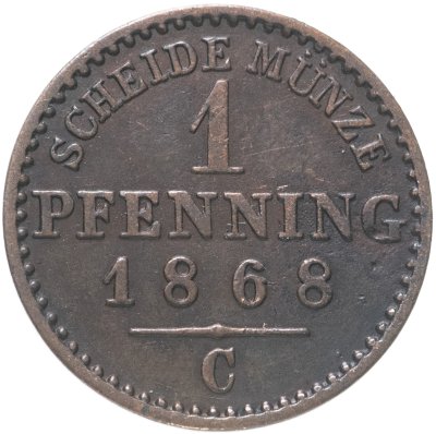 купить Германия, Пруссия 1 пфенниг 1868