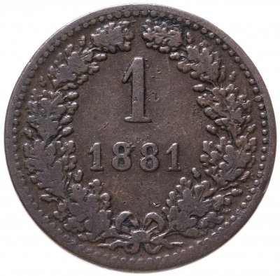 купить Австрия 1 крейцер 1881, без отметки монетного двора