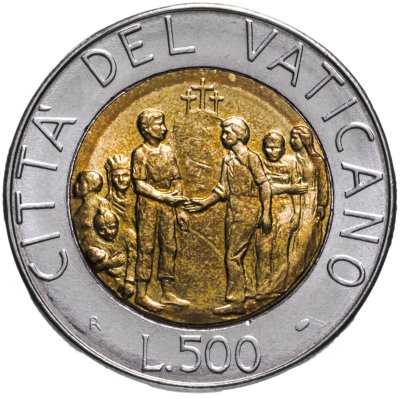 купить Ватикан 500 лир 1994