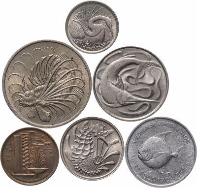 купить Сингапур, набор монет 1969-1981 (6 монет)