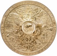 Купить Острова Кука 20 долларов 2019 года "Археология и символизм - Колесо Сансары позолоченная", в футляре с сертификатом Редкость