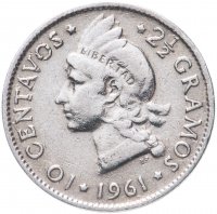 купить Доминикана 10 сентаво (centavos) 1961