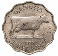 купить Остров Гернси 3 пенса (pence) 1956