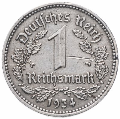 купить Нацистская Германия (Третий рейх) 1 рейхсмарка 1934 А