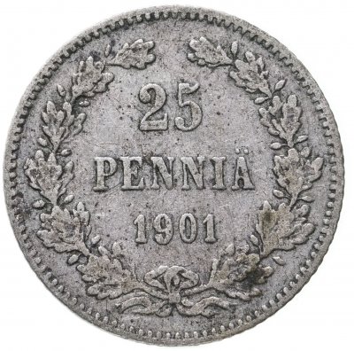 купить 25 пенни 1901 L, монета для Финляндии