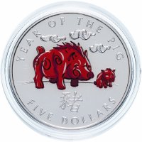 Купить Соломоновы острова 5 долларов 2007 "Китайский гороскоп - Год свиньи"