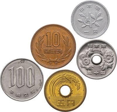 купить Япония набор 5 монет 1975 - 2010