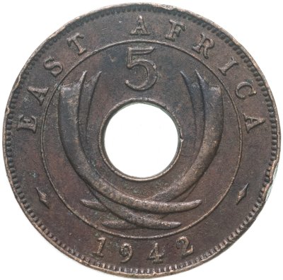 купить Британская Восточная Африка 5 центов (cents) 1942