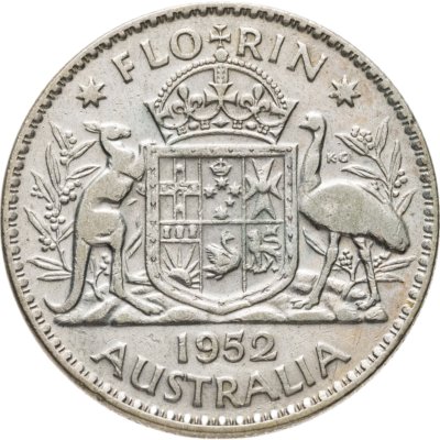 купить Австралия 1 флорин (2 шиллинга, shillings) 1952