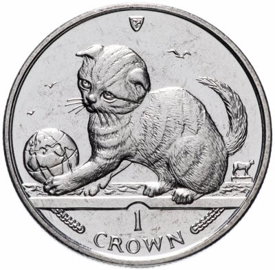 купить Остров Мэн 1 крона (crown) 2000 "Кошки - Шотландская вислоухая кошка"