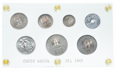 купить Греция набор монет 1965 (7 монет в футляре)