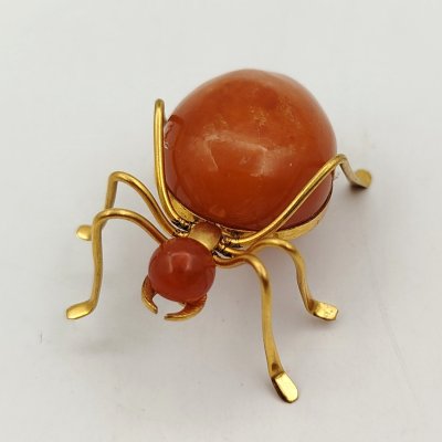 купить Брошь в форме паука, янтарь, латунь, СССР, 1970-1990 гг.