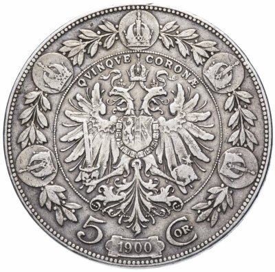 купить Австро-Венгрия 5 крон (corona) 1900, монета для Австрии