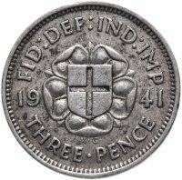 Купить Великобритания 3 пенса (pence) 1941