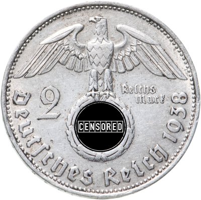 купить Фашистская Германия (Третий Рейх) 2 рейхсмарки 1938 "В"