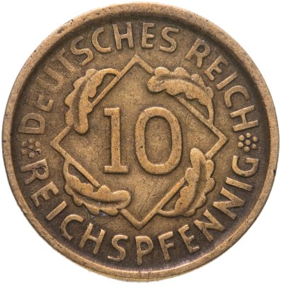 купить Германия 10 рейхспфеннигов 1925 "D"