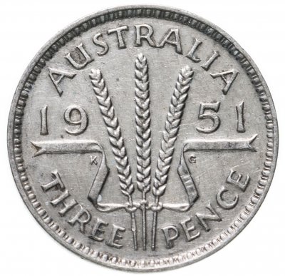 купить Австралия 3 пенса (pence) 1951