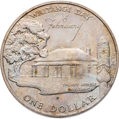 купить Новая Зеландия 1 доллар (dollar) 1977 "Серебряный" юбилей (25 лет) правления Королевы Елизаветы II и День Вайтанги