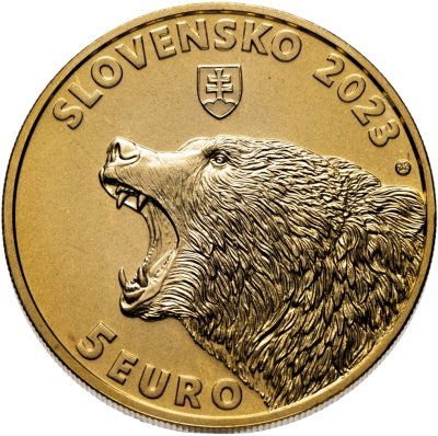 купить Словакия 5 евро 2023 "Бурый медведь"
