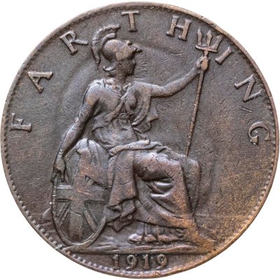 купить Великобритания 1 фартинг (farthing) 1919